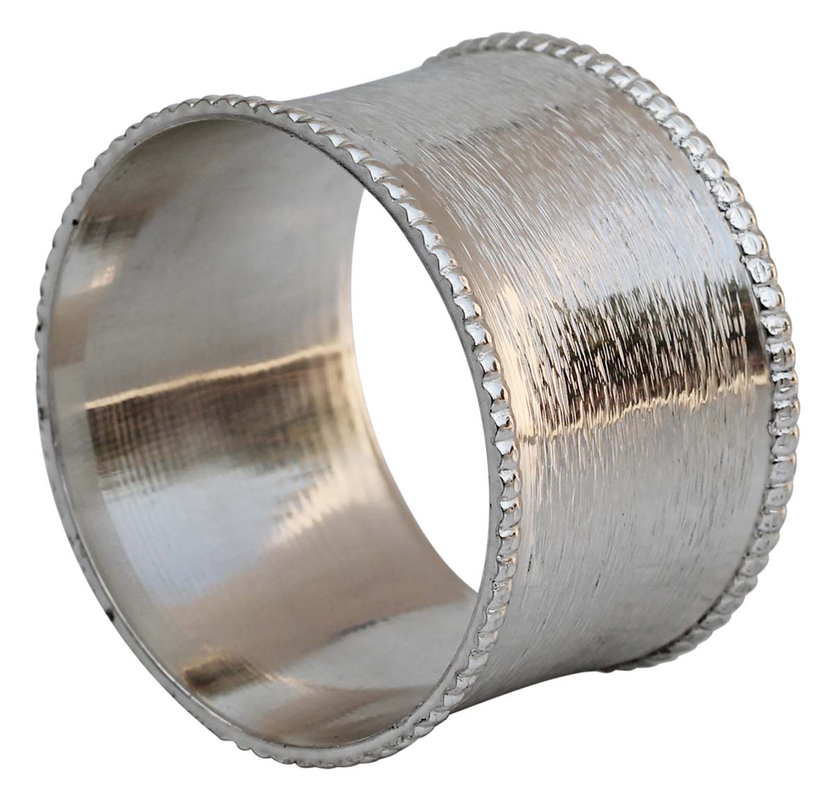 Buy in Bulk - Metal Napkin Rings - Cast in Brass - Nickel Plated - Scraped Effect